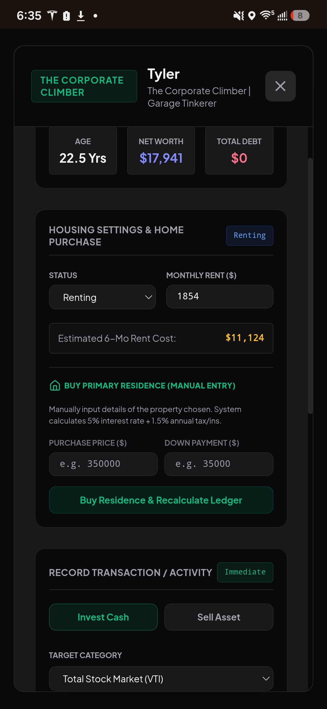 Prosperity and Pathfinders Dungeon Master app housing screenshot