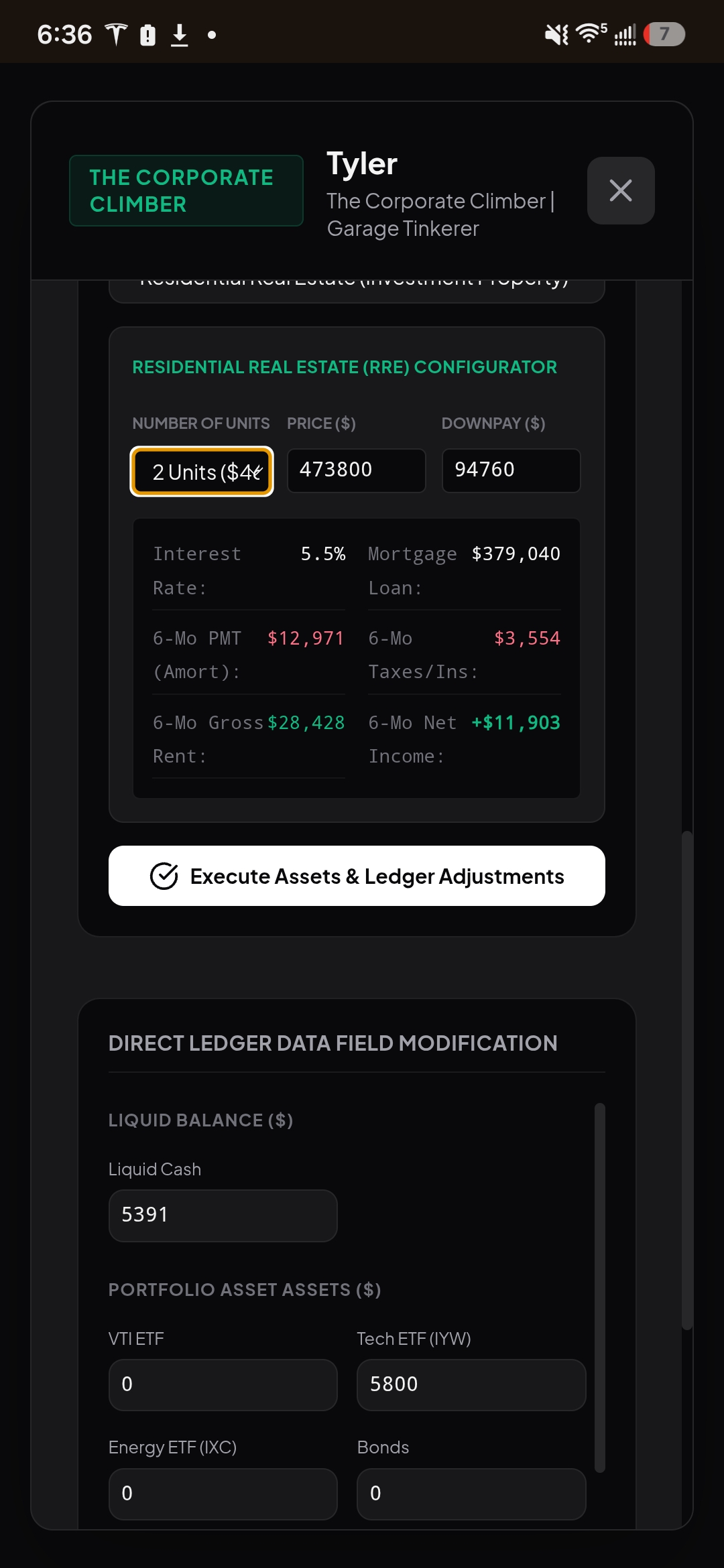 Prosperity and Pathfinders Dungeon Master app real estate configurator screenshot