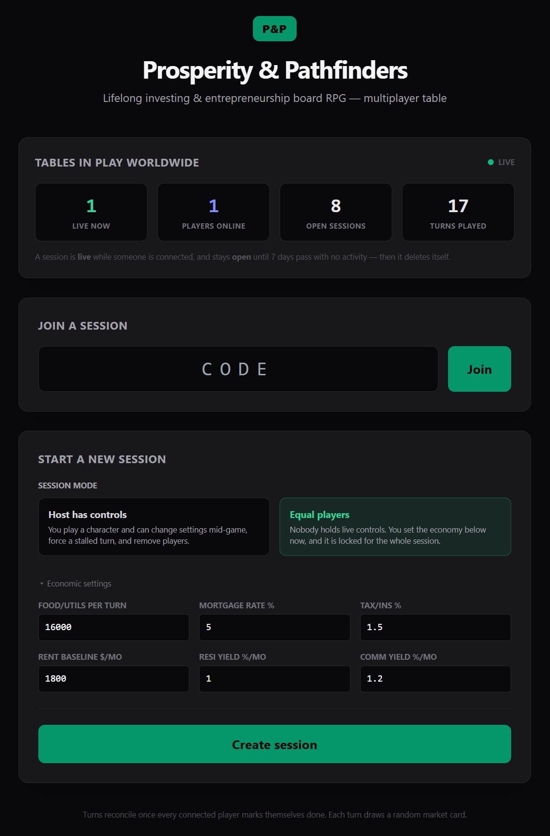 Prosperity & Pathfinders website landing page